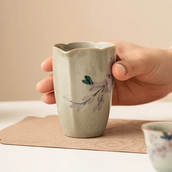 Керамическая чашка с ручной росписью из борнеола и магнолии, чайный сервиз Creative Home Sea Kung Fu, Разделитель для чая, ровная чашка 1