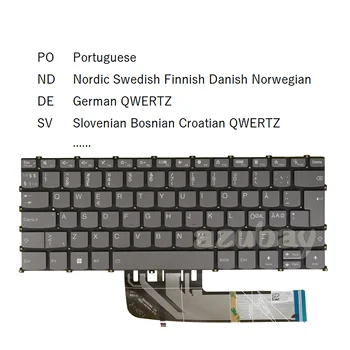 Клавиатура с подсветкой для Lenovo IdeaPad 5 14ABA7, 5 14IAL7, Slim 7 Pro-14IHU5, Yoga 6-13ALC6 Португальский Nordic SD FI NW DK Немецкий SV 0
