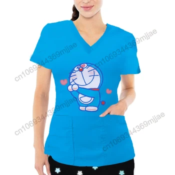 Комфортная женская футболка с карманом и V-образным вырезом, Винтажные футболки, Милые топы для женщин 2023, Японская одежда Y2k, Traf 2023, женский укороченный топ 0