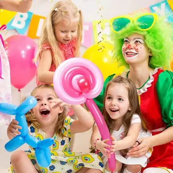 Красочные воздушные шары для вечеринки Красочный набор скручиваемых воздушных шаров для украшения вечеринки 100шт Эмульсионных воздушных шаров для детей для поделок 5