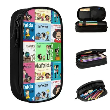 Креативный мультяшный пенал Mafalda, аниме-пеналы, ручка для студентов, большая сумка для хранения, школьные аксессуары на молнии для студентов 0