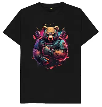 Крутая мужская Женская детская футболка с космическим медведем