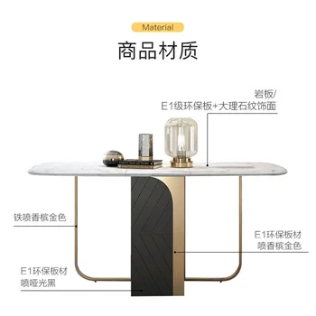 Легкая роскошная комбинация складного обеденного стола и стула, простой и многофункциональный небольшой бытовой стол из каменной доски 2