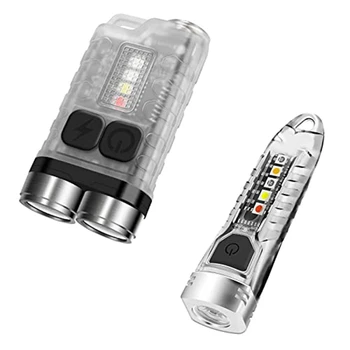 Мини-брелки-фонарики V3, перезаряжаемая светодиодная вспышка USB-C мощностью 900LM с магнитом на хвосте, карманный фонарик V1 IPX6