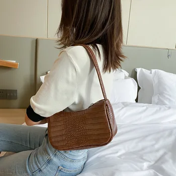 Модная летняя эстетика 2023 для отдыха, сумка на одно плечо, сумка для подмышек, модная сумка с крокодиловым узором, 3