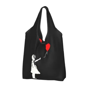 Модная сумка для покупок Banksy's Balloon Girl с принтом, портативная сумка для покупателей, сумка для Бэнкси для мира во всем мире