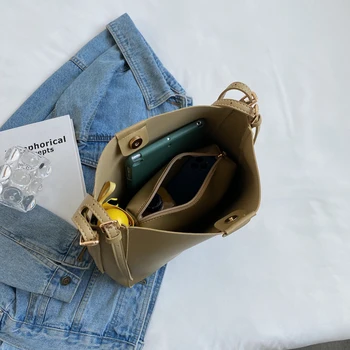 Модные женские маленькие сумочки, сумки-ведра, высококачественная женская сумка-тоут из искусственной кожи, повседневные женские дорожные сумки через плечо 5