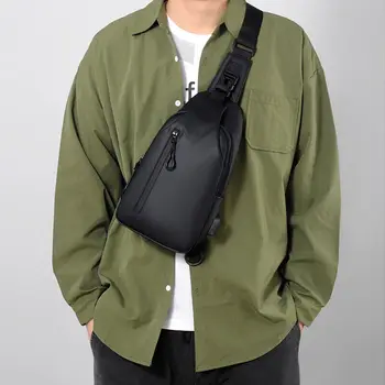 Мужская Оксфордская нагрудная сумка, рюкзак-слинг, водонепроницаемая сумка-мессенджер с USB-зарядкой, сумка через плечо, сумка на молнии без батареи 2