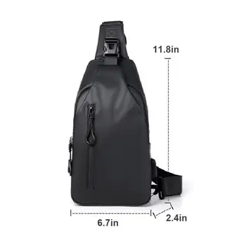 Мужская Оксфордская нагрудная сумка, рюкзак-слинг, водонепроницаемая сумка-мессенджер с USB-зарядкой, сумка через плечо, сумка на молнии без батареи 3