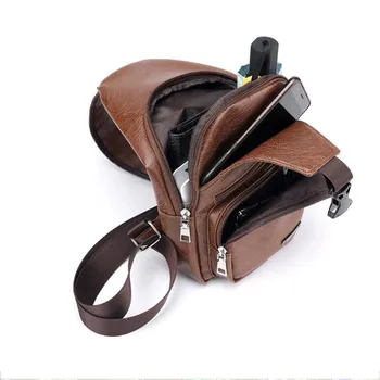 Мужская нагрудная сумка с USB, Дизайнерская мужская сумка-мессенджер через плечо, сумки через плечо из искусственной кожи, Диагональная сумка, дорожная нагрудная сумка 4