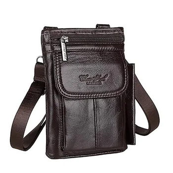 Мужская сумка через плечо из натуральной кожи, дорожная сумка-мессенджер, маленькие сумки, мужской набедренный ремень, чехол для мобильного телефона, кошелек с крючком, поясная сумка 0