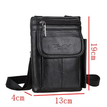 Мужская сумка через плечо из натуральной кожи, дорожная сумка-мессенджер, маленькие сумки, мужской набедренный ремень, чехол для мобильного телефона, кошелек с крючком, поясная сумка 3