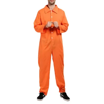 Мужской комбинезон заключенного, косплей-костюм для взрослых, Оранжевая одежда заключенного-преступника-тюремщика, карнавальная одежда преступника-тюремщика