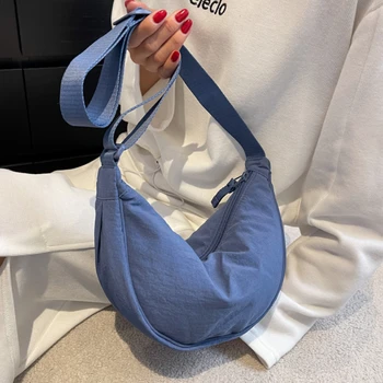 Нейлоновая женская сумка Hobos Через плечо, простые однотонные женские портативные мягкие сумки-мессенджеры, сумки для девочек нового дизайна. 1