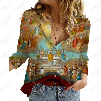 Новая женская рубашка с длинными рукавами в цветочек, шифоновая рубашка свободного и повседневного стиля, дышащий и удобный топ с цветочным рисунком 0