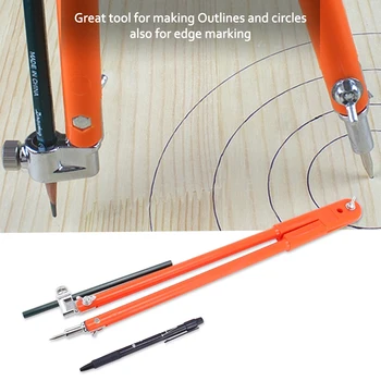 Новые плотницкие точные карандашные циркули С регулируемыми разделителями большого диаметра, компас для разметки и черчения для деревообработки 4