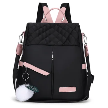 Новый Оксфордский женский рюкзак, повседневные школьные сумки для девочки-подростка, многофункциональный рюкзак большой емкости, сумка через плечо 0