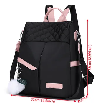 Новый Оксфордский женский рюкзак, повседневные школьные сумки для девочки-подростка, многофункциональный рюкзак большой емкости, сумка через плечо 4