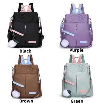 Новый Оксфордский женский рюкзак, повседневные школьные сумки для девочки-подростка, многофункциональный рюкзак большой емкости, сумка через плечо 5