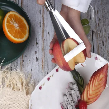 Нож для нарезки фруктов из нержавеющей стали, нож для нарезки фруктов и овощей треугольной формы, инструменты для лепки, для домашней фруктовой вечеринки 1