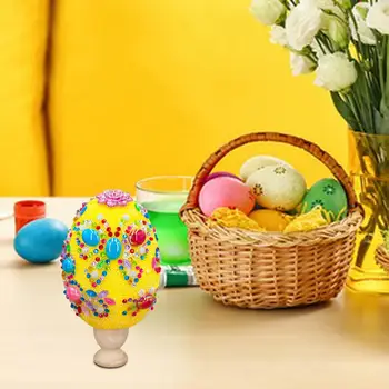 Пасхальные поделки из яиц с блестками, украшения из блесток, сувениры для вечеринок, креативное пасхальное искусство для офиса 2