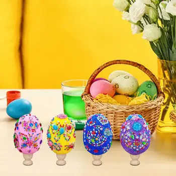 Пасхальные поделки из яиц с блестками, украшения из блесток, сувениры для вечеринок, креативное пасхальное искусство для офиса 5