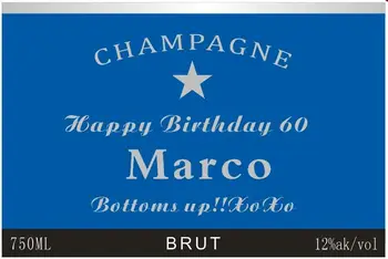 Персонализированная этикетка для бутылки вина и шампанского синего цвета дедушка отец мужчина мужчина с подарком на 60-летие Идеи подарков