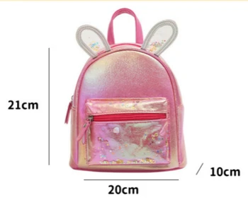Персонализированное имя Рюкзак с мультяшными заячьими ушками Big Tail Cat, модная сумка для отдыха, милая сумка принцессы для девочек, школьная сумка для жизненно важных девочек 2