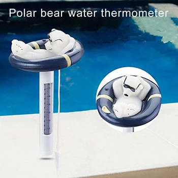 Плавающий Термометр для бассейна Белый медведь Большая Веревка Для наружных и закрытых бассейнов Гидромассажные ванны Спа Салоны И Аксессуары для прудов