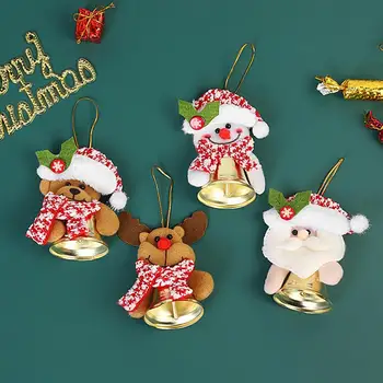 Подвески с рождественскими елочными колокольчиками, плюшевые декоративные колокольчики, колокольчик с оленем, Рождественский войлочный колокольчик, принадлежности для рождественской вечеринки, украшения 1