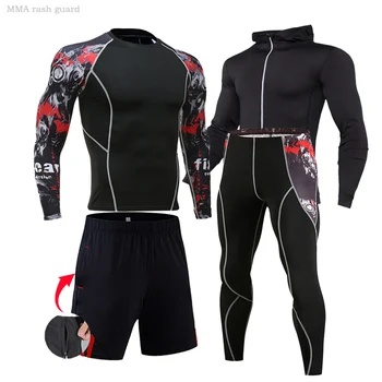 Полный комплект мужского нижнего белья для зимних видов спорта, компрессионная одежда для фитнеса 