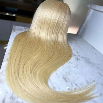 Прямой 613 Блондинистый парик из человеческих волос на шнурке спереди, Парики из цветных волос, Бразильские Прозрачные парики на шнурке спереди 13x4 HD для женщин