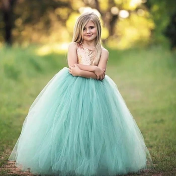 Пышное платье с цветочным узором для девочек, настоящее изображение, платье принцессы с жемчугом для свадебной вечеринки Длиной до колен, платье для первого причастия 0
