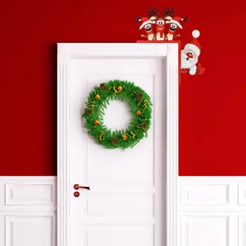 Рождественская деревянная дверная рама, декоративный дверной уголок, вывеска с изображением лося Санта-Клауса, украшение двери, принадлежности для вечеринки, фестиваля, домашнего декора 4