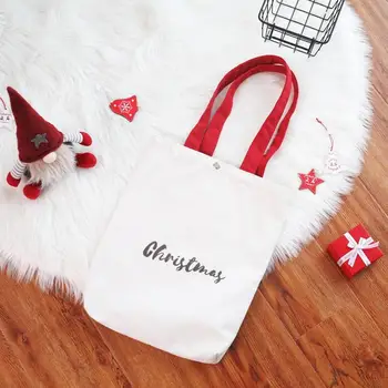 Рождественская холщовая подарочная сумка, Рождественская сумочка, подарочная сумка, Рождественская сумка для покупок, сумка через плечо для школы, подарок для детей 3