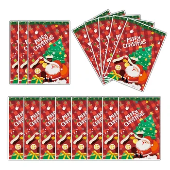 Рождественские пакеты для конфет Санта Клаус Рождественская елка Пластиковый подарочный пакет сумка для упаковки печенья для Рождественской вечеринки для детей Принадлежности для декора своими руками