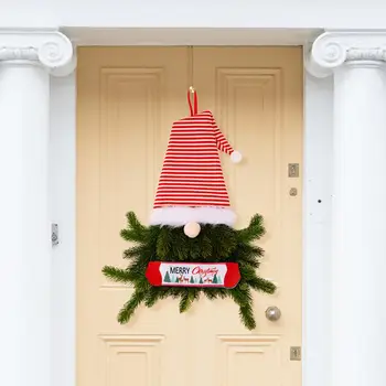Рождественский декор в виде гнома, Дверная подвеска, Праздничная Рождественская дверная подвеска с дизайном из сосновых иголок, Безликая кукольная вечеринка для легкой вечеринки