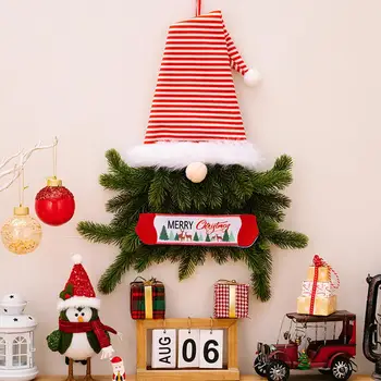 Рождественский декор в виде гнома, Дверная подвеска, Праздничная Рождественская дверная подвеска с дизайном из сосновых иголок, Безликая кукольная вечеринка для легкой вечеринки 3