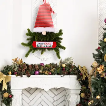 Рождественский декор в виде гнома, Дверная подвеска, Праздничная Рождественская дверная подвеска с дизайном из сосновых иголок, Безликая кукольная вечеринка для легкой вечеринки 4