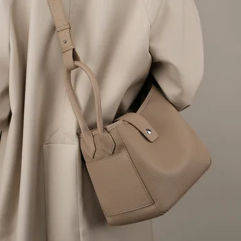Роскошная сумка из воловьей кожи, новый нишевый дизайн, женская сумка через плечо из натуральной кожи, Темпераментная сумка-мешок из мягкой кожи, сумка через плечо 2