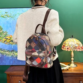 Роскошный дизайнерский рюкзак, модная женская маленькая сумка с мягкой спинкой, для отдыха для девочек, Высококачественная Цветная блокирующая сумка, противоугонные рюкзаки 3