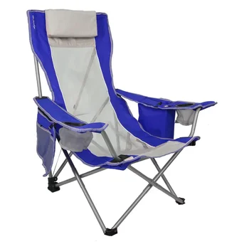 Складной пляжный стул Kijaro из Полиэстера - Синий / Серый пляжный стул, уличный стул, походный стул