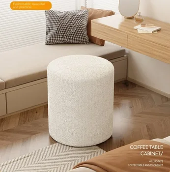 Современный многофункциональный круглый с мягким сиденьем, туалетные стульчики для макияжа, табурет для ног с мягкой подставкой для ног 3