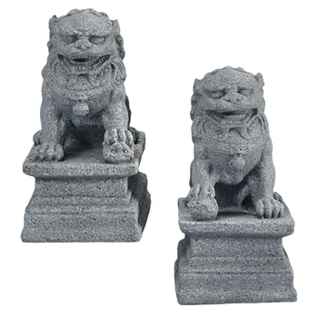 Статуя Льва Статуи Фэн-Шуй Foo Собаки-Хранители Мини Каменный Лев Декор Статуя Льва В Китайском Стиле Настольное Украшение Фэн-Шуй