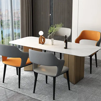 Стулья с подлокотниками, обеденный стол в гостиничном офисе, Ресторанный кофейный Простой дизайнерский стул Nordic Cadeiras Кухонная мебель 2
