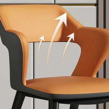 Стулья с подлокотниками, обеденный стол в гостиничном офисе, Ресторанный кофейный Простой дизайнерский стул Nordic Cadeiras Кухонная мебель 3