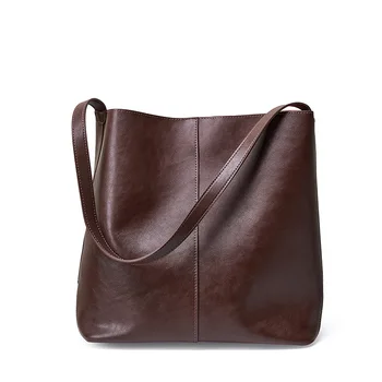 Сумка-ведро из натуральной кожи, Высококачественная Нишевая сумка-тоут, Женская сумка через плечо Большой емкости для поездок на работу 4
