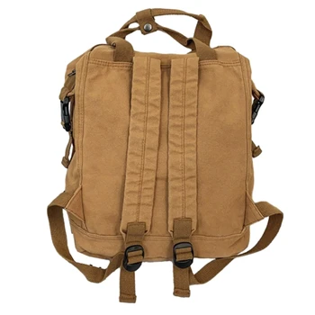 Сумка через плечо большой емкости Простой холщовый рюкзак С регулируемыми ремнями Школьная сумка 5