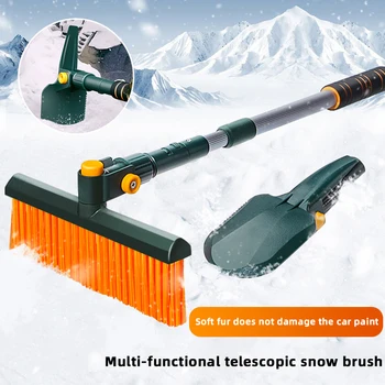 Телескопическая лопата для уборки снега, Скребок для снега на лобовом стекле автомобиля, Скребок для льда, Снегоуборочный многофункциональный инструмент для уборки