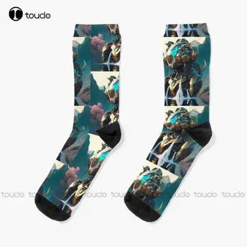 Тренировочные носки Excalibur Mech Socks Мужские Персонализированные Изготовленные на Заказ Унисекс Носки для взрослых подростков и молодежи На заказ Подарочные 360 ° Цифровая печать 0